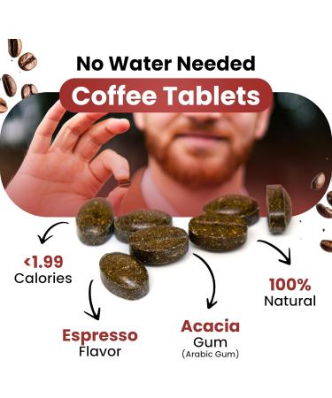 Prifa Coffee Tablets Pocket Coffee Espresso to Go - Unsweetened Real Coffee Absorbable Lozenge Coffee Candy - Natural Sugar Free Instant Energy Pouches Caffeine Mints for Keto (Espresso 10 Tins) Espresso 250 Count (Pack  - Buy Online on GoSupps.com