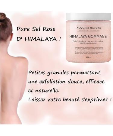 Acquims Nature HIMALAYA Revitalizing Salt Scrub 250g - Nourishing 100% Organic Salt Scrub - Rich in Natural Minerals - Mixed with Sweet Almond and Lychee Oils - Buy Online on GoSupps.com