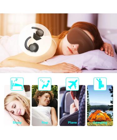 Fuduo Ear Plugs for Sleeping - 2 Pairs Super Soft Silicone Ear Plugs with Sleep Mask for Noise Reduction, Block Out Light and Noise - Perfect for Travel, Nap, Yoga, Meditation (Black) - Buy Online on GoSupps.com