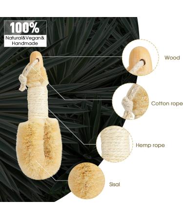 Dry Skin Brushing Body Brushes - Natural Bristle Sisal Brush for Lymphatic Drainage and Exfoliation. Improve Blood Circulation, Prevent Ingrown Hairs. Perfect for Bath and Shower - Buy Online on GoSupps.com