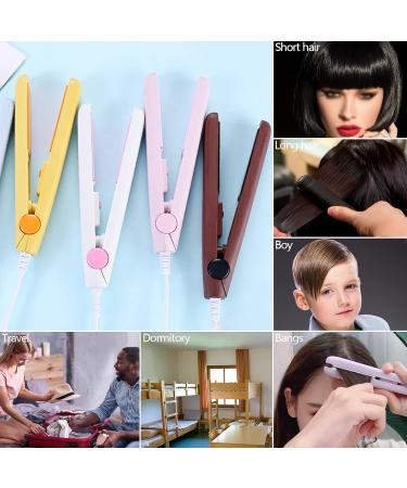 20W Brown Mini Ceramic Flat Iron & Curler - Travel-Friendly Hair Straightener for Perfect Styles - Buy Online on GoSupps.com