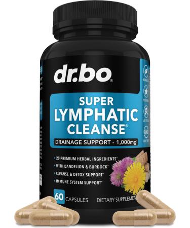 Lymphatic Drainage Supplements Pills - Lymphatic Support Total Herbal Cleanse Products with Echinacea Ginger Dandelion Red Root & Red Clover Supplement - Lymph Node Detox Lymphatic System Drainage