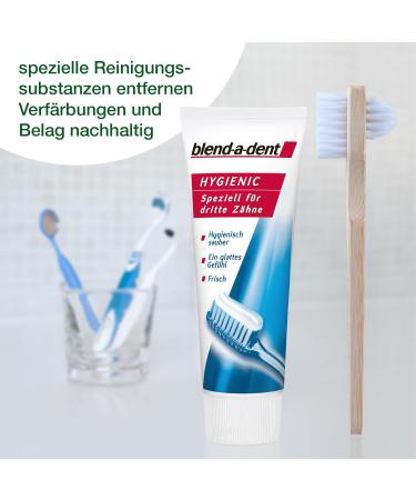Wellsamed Savings Set: Denture Toothbrush & Blend-a-Dent Hygienic Toothpaste - Eco-Friendly Bamboo Brush for Third Teeth - Buy Online on GoSupps.com