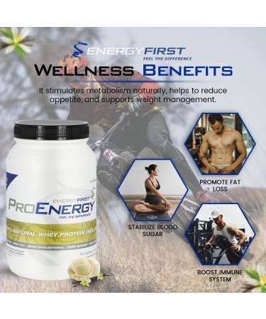 Energy First Grass Fed Whey Protein Isolate Powder - Vanilla 2lb - ProEnergy Supplement for Pre & Post Workout - Non GMO, Sugar & Gluten Free - 1 Pack - Buy Online on GoSupps.com