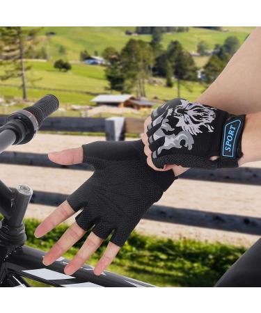 Accmor Kids Black Half Finger Cycling & Fishing Gloves - Full Finger Sport Gloves for Children - Ideal for Camping, Fishing, Parkour & Outdoor Sports - Buy Online on GoSupps.com
