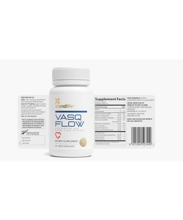 Xtendlife VasQFlow Circulation Support - Nitric Oxide Supplement for Healthy Blood Flow Blood Pressure & Immunity | 100% Vegan Non-GMO (90 Count - Buy Online on GoSupps.com