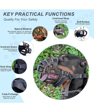 Buy Korb Muzzle for Dogs - Breathable Silicone Basket Adjustable & Anti-Bark XL Size - Buy Online on GoSupps.com