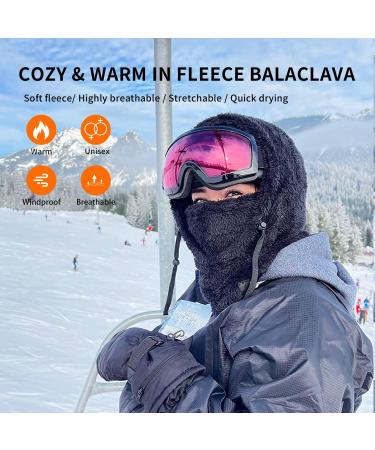 Shy Velvet Balaclava Wind-Resistant Winter Face Mask  Fleece Ski Mask for Men and Women  Warm Face Cover Hat Cap Scarf Black - Buy Online on GoSupps.com