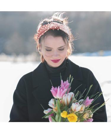 EAONE Pearl Headbands Set - 6 Knotted Wide Turban Headbands for Women and Girls, Fashion Hair Accessories in Deep Colors with Pouch Bag - Buy Online on GoSupps.com