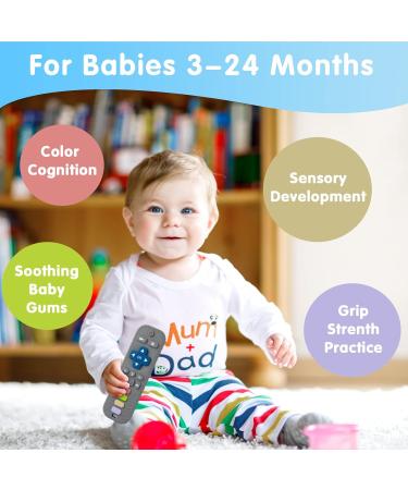 Cuibilyer Baby Teething Toys 2 Pack Silicone Teething Toys for Babies 3-12 Months - TV Remote Control Teether for Boys and Girls (Blue/Grey) - Buy Online on GoSupps.com
