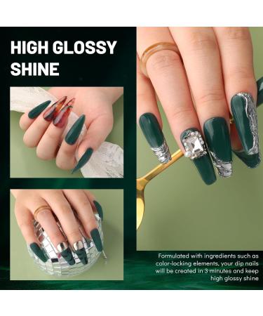 Aokitec Forest Green Dip Powder - 1OZ Dark Green Nail Dip for French Manicure | Long-Lasting DIY & Salon Use - Buy Online on GoSupps.com