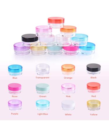 Ulikey 60 PCS Empty Cosmetic Jars - 5g Plastic Containers with Lids for Cream Powder Glitter | 12 Vibrant Colors - Perfect for Nail Art & Crafts - Buy Online on GoSupps.com