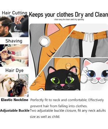 visesunny Barber Cape Gray White Cat Animal Polyester Hair Cutting Salon Cape Apron Anti-Static Haircut Water-Resistant Shaving Cloth Beard Shaving Bib Hairdressing Cape Multi16 L - Buy Online on GoSupps.com