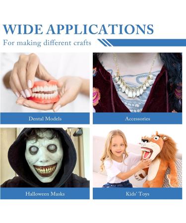 Scettar 6 Pieces Acrylic Resin Fake Teeth for Halloween Makeup and DIY Costume Party - Buy Online on GoSupps.com