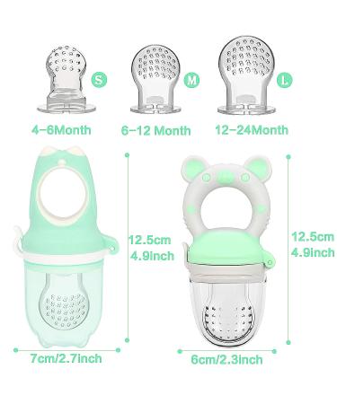 Buy 2 Silicone Fruit Teats for Baby & Toddler | Pacifier Teething Ring for Puree & Vegetables - Green - Buy Online on GoSupps.com