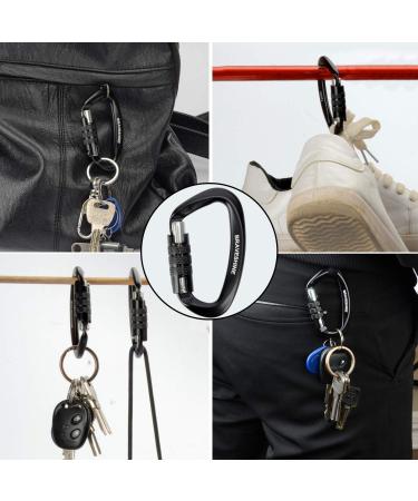 Braveshine 12kN Twist Lock Carabiner Hook - 80mm Aluminum 1200kg Resilience 2-Pack Black for Hammocks Sun Sails & Dog Leashes - Buy Online on GoSupps.com