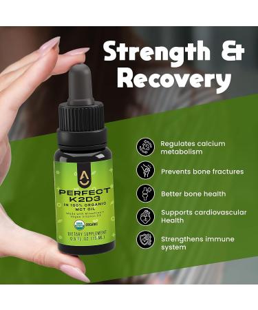 Activation Products Perfect K2D3 Liquid Vitamin D3 + K2 in MCT Oil - Bone Strength and Immune Support - 15 ml - Buy Online on GoSupps.com