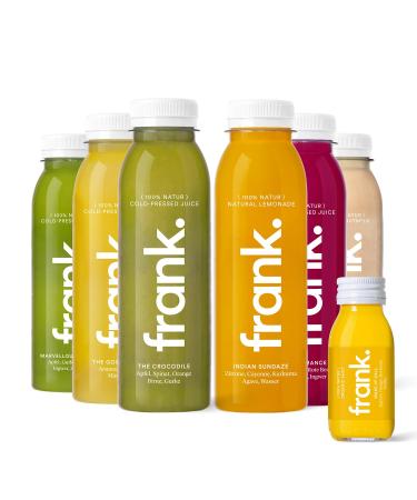 FRANK.3 day juice cure starter-18 cold-pressed vegan juices A 330ml 3 organic gingershots ideal fasting cure from fresh fruit & vegetables premium quality (including 4.50 disposable deposit) Starter 330 ml (18 pack)
