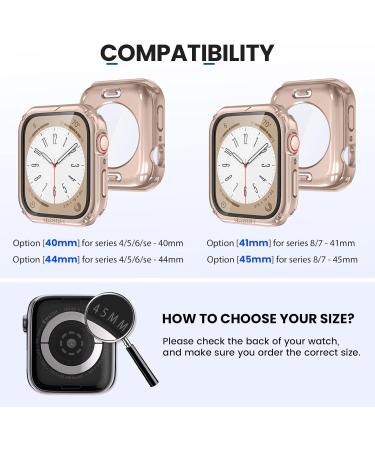 Goton 2 in 1 Waterproof Rugged Case for Apple Watch 40mm Series 6/5/4/SE - Rose Gold | 360 Protective Glass Face Cover & Bumper for iWatch Accessories - Buy Online on GoSupps.com