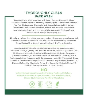 Desert Essence Thoroughly Clean Face Wash with Tea Tree Oil Natural Facial Cleanser with Castile Soap & Coconut Oil For Oily & Sensitive Skin Vegan & Cruelty-Free (8.5 Fl Oz) - Buy Online on GoSupps.com