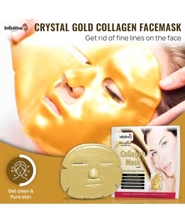 Infinitive Beauty Collagen Face Masks Gold Face Mask Hydrates Rejuvenates & Moisturises Skin (x10) - Buy Online on GoSupps.com