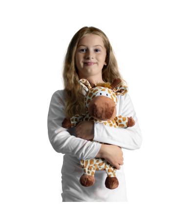 LIVIVO Large Hot Water Bottle with Animal Style Microfiber Fleece/Knitted/Faux Soft Removable and Washable Cover - Quick Heat and Comforting Pain Relief (1L Giraffe) 1L Giraffe