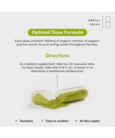 Vital Peak Matcha 1000 mg - EGCG Green Tea Supplement Powder Pills Support Energy & Mental Clarity* - for Women & Men Vegan Gluten Free - 60 Capsules - Buy Online on GoSupps.com