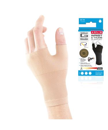 Neo-G Airflow Thumb and Wrist Support For Joint Pain  Tendonitis  Sprain  Hand Instability. Compression Wrist Sleeves with Thumb Support - S - Beige Small Beige