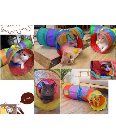 Rainbow-S Cat Tunnel: 2-Way Collapsible Pet Toy for Indoor & Outdoor Fun - Buy Online on GoSupps.com