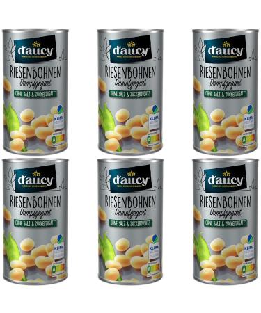 d'aucy White Giant Beans - 100% without salt and added sugar without preservatives climate neutral 285 gram can