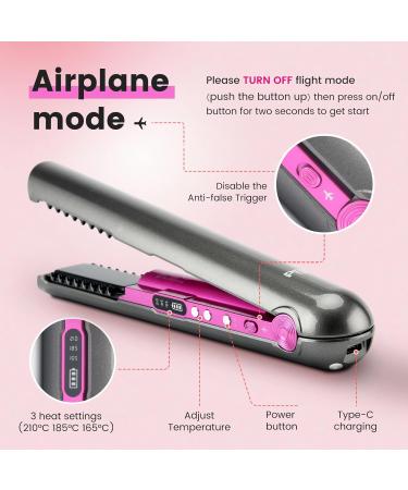 PRITECH Cordless Travel Flat Iron - Mini Hair Straightener & Curler Portable USB-C Rechargeable Dual Voltage for Thin & Fine Hair - Ideal for On-the-Go Styling - Buy Online on GoSupps.com