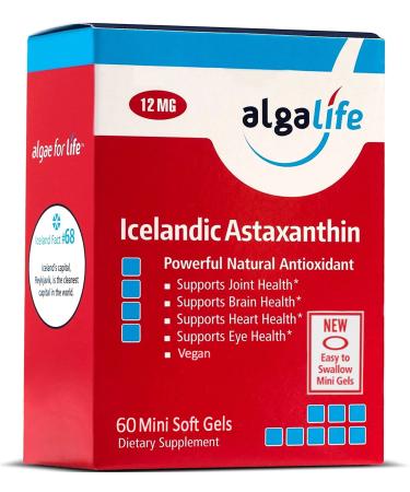 Algalife Icelandic Astaxanthin 12 mg 60 Mini Soft Gels
