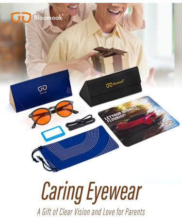 Bloomoak 99.9% Blue Light Blocking Glasses | Gaming & Reading | Relieve Eye Fatigue & Improve Sleep - Retro Black Frame - Buy Online on GoSupps.com