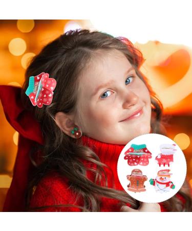 POPETPOP Christmas Hair Claw Small Hair Clips for Women Girls Non-slip Strong Grip Hair Clamps Xmas Snowman Glove Socks Gingerbread Jaw Clips Hair Styling Accessories - Buy Online on GoSupps.com