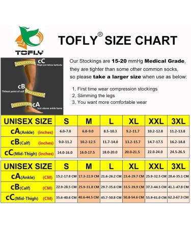 TOFLY Thigh High Compression Stockings - Black XL 15-20mmHg (1 Pair) - Buy Online on GoSupps.com