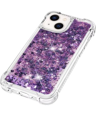 Buy Tivenfezk Nadoli Glitzer Treisand Shell for iPhone 15 Plus - Silicone Shockproof Transparent TPU Bumper Case - Liquid Glitter Sand Cover in Purple - Buy Online on GoSupps.com