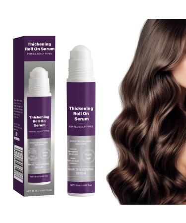 Hair Growth Oil | 15ml Hair Thickening Roll-On | Gentle Nourishing Scalp Oil - for Straight Curly Damaged Thinning Dry Hair - Travel Daily Salon