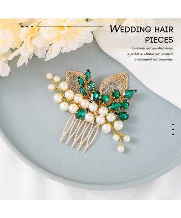 Vakkery Pearl Bride Wedding Hair Comb Gold Crystal Hair Slide Prom Hair Pieces Bridal Hair Accessories for Women and Girls - Buy Online on GoSupps.com