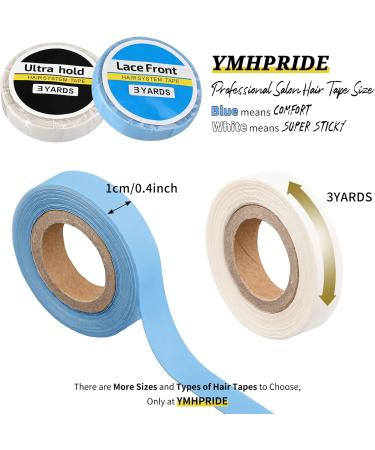 YMHPRIDE 2 PCS Lace Front Wig Support Tape - Double Sided Adhesive Roll for Hair Extensions - Salon Quality Replacement Tape - Blue and White 1CM * 3Yard Rolls - Buy Online on GoSupps.com