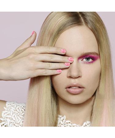 Short False Nails Pink - Glue On Nails Curve Design Pink Press On Nails Cute Stick On Nails Square Fake Nails Artificial Full Stick On Nails Rowces - Buy Online on GoSupps.com