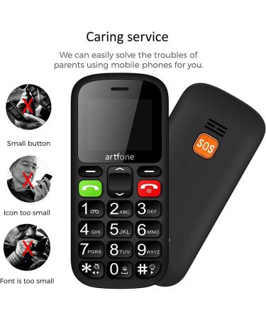 Artfone CS181 Senior Cell Phone - Large Button Dual SIM Mobile with Emergency Button | Contract-Free GSM Phone for Seniors | Includes Black Charger - Buy Online on GoSupps.com
