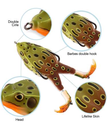 2-Piece Double Propeller Frog Lures - 9cm Soft Silicone Bait for Perch Trout & Pike Fishing - 360 Double Hook Tackle - Buy Online on GoSupps.com