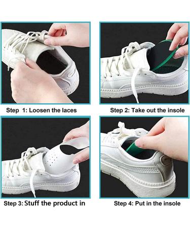 Shoe Crease Protector 2 Pair Set for Men's US Size 7.5-12 - Soft Material, Running & Casual Shoe Toe Box Crease Guard in White & Black - Buy Online on GoSupps.com