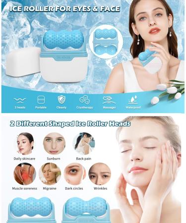 Ice Scooter for Face & Neck - 2-in-1 Double-Sided Roller for Swelling Relief - Anti-Fold Tool for Women - Buy Online on GoSupps.com