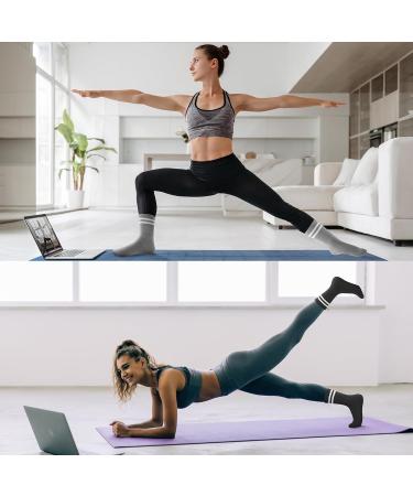 4 Pairs Non-Slip Yoga Socks for Women - Anti-Slip Pilates & Dance Socks (Black Sizes 36-41) - Perfect for Fitness Aerobics & Home Use - Buy Online on GoSupps.com