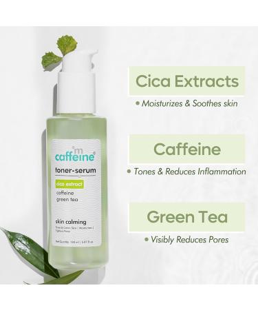 mCaffeine Toner Serum CICA Extracts - Green Tea - Pore Tightening - Soothes and Moisturizes Skin - Reduces Blemishes Removes Excess Oils - 150 ml - Buy Online on GoSupps.com