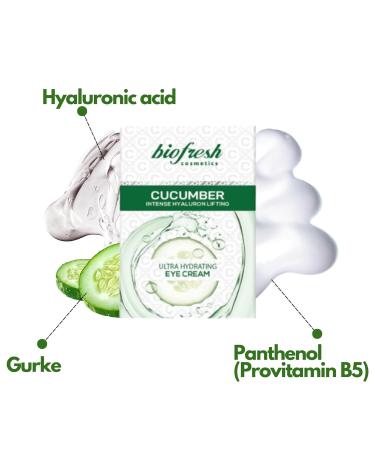 BioFresh Cucumber Hyaluron Lift Eye Cream - Intensive Moisture for Wrinkles & Dark Circles with Hyaluronic Acid | 25ml - Buy Online on GoSupps.com