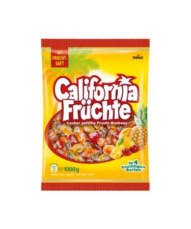 California fruits - 1 x 1000g storage pack - filled candies with fruit juice - in four different types 1 x 1000g California fruits