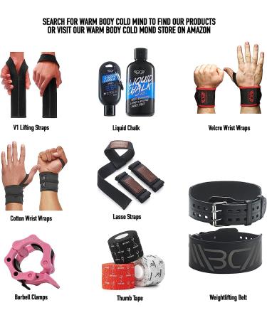 WARM BODY COLD MIND Lasso Lifting Wrist Straps - Heavy-Duty Cotton Wraps for Crossfit, Weightlifting, Powerlifting, Bodybuilding & Strength Training - Black PRO (Pair) - Buy Online on GoSupps.com