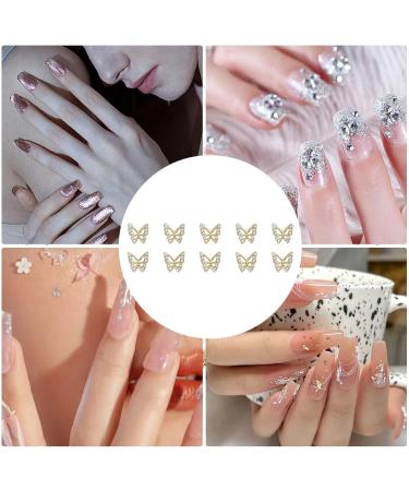 3D Nail Charm - Butterflies Shiny Supplies Char Manicure Jewelry Decorations For Crafts Decorations Clothes Shoes Gold - Buy Online on GoSupps.com
